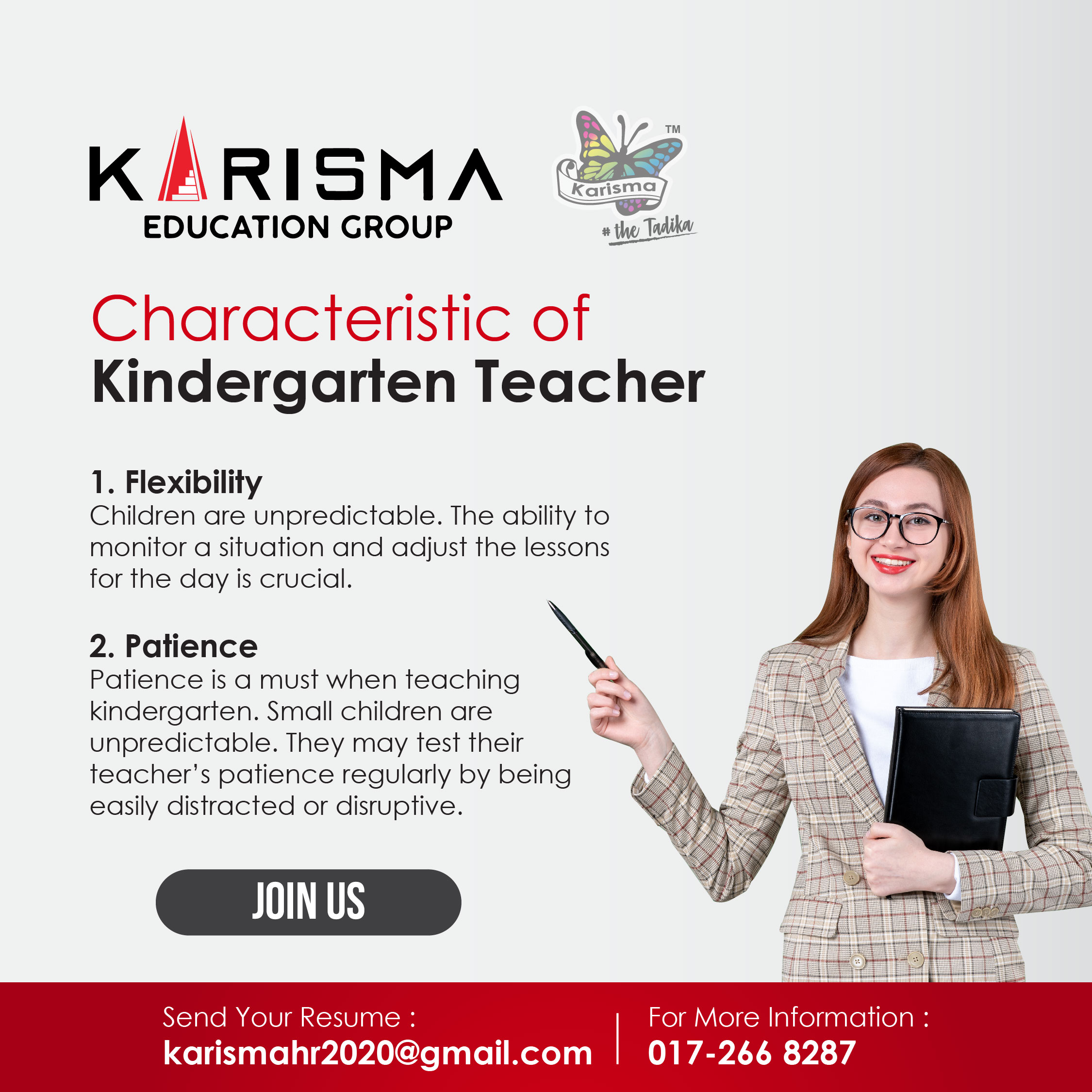 Karisma Education Group Kindergarten Teacher Vacancy